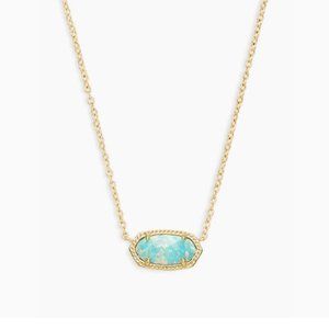 Silver Aqua Opal Kendra Scott Necklace